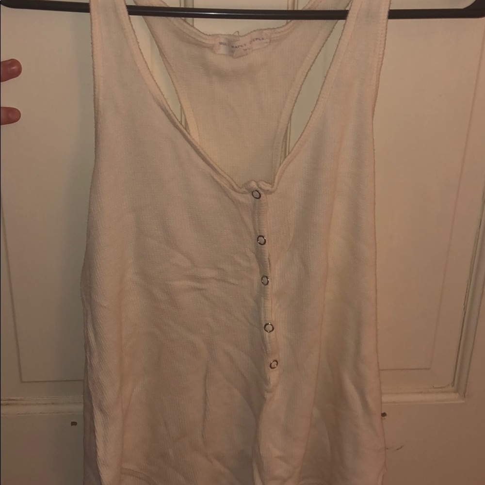 Urban Outfitters cream-white Henley tank top